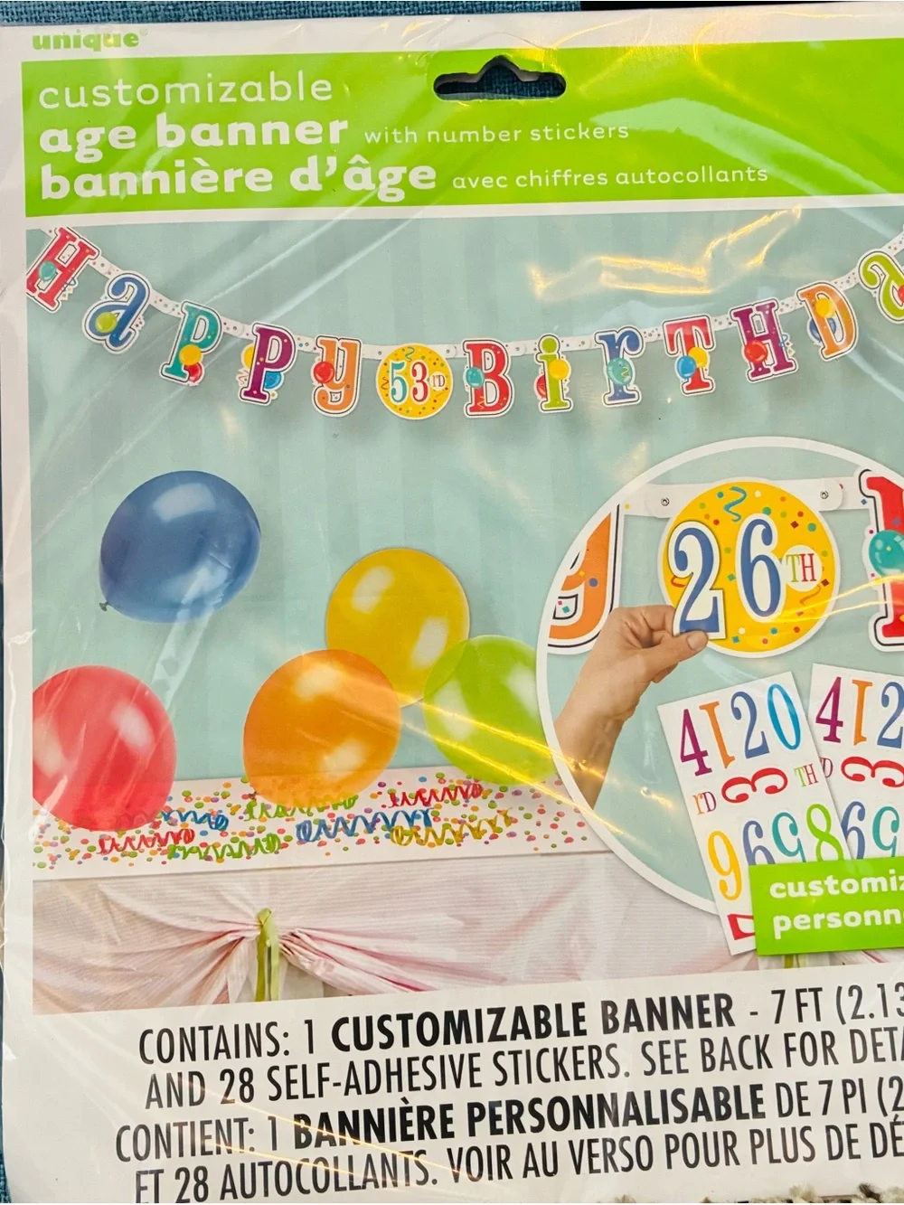 Unique Customizable 'Happy Birthday' Banner in Multi-Color